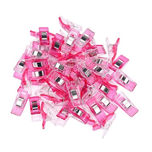 0643019230831 - GENERIC SEWING CRAFT ,50 PCS CLEAR PLASTIC QUILT BINDING PLASTIC CLIPS CLAMPS PACK (HOT PINK)