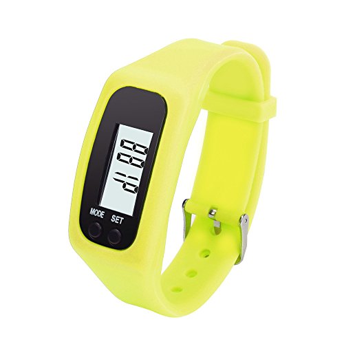 0643019232026 - GENERIC SPORTS WATCHES, DIGITAL LCD RUN STEP WALKING DISTANCE CALORIE COUNTER WATCHES (YELLOW)