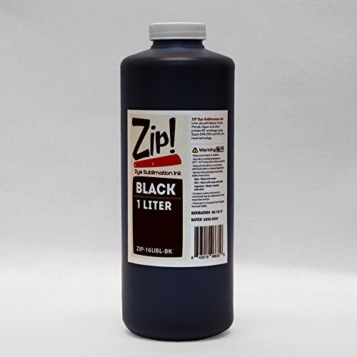 0643019966358 - BLACK LITER BOTTLE - ZIP DYE SUBLIMATION INK FOR ROLAND, MUTOH, MIMAKI AND OTHER PRINTERS RUNNING DX4, DX5 AND DX7 PRINT HEADS