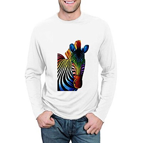 6430508649274 - BARBIE BONNIE ART ZEBRA PAINTING CASUAL PERSONALITY LONG SLEEVE MENS T-SHIRT SIZE S