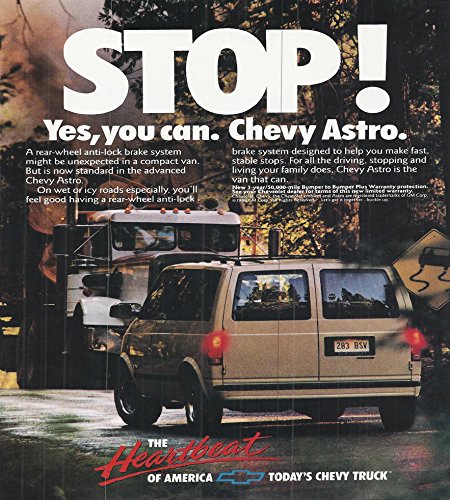 6430850503170 - 1989 VINTAGE MAGAZINE ADVERTISEMENT CHEVROLET, STOP! YES, YOU CAN. CHEVY ASTRO.