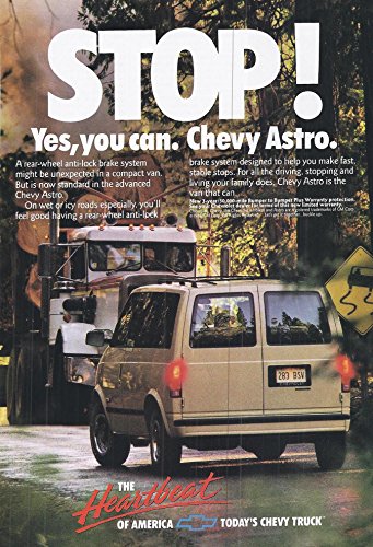 6430850503187 - 1989 VINTAGE MAGAZINE ADVERTISEMENT CHEVROLET, STOP! YES, YOU CAN. CHEVY ASTRO.