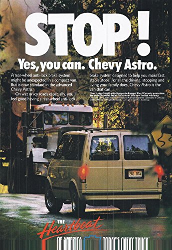 6430850503194 - 1989 VINTAGE MAGAZINE ADVERTISEMENT CHEVROLET, STOP! YES, YOU CAN. CHEVY ASTRO.