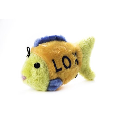 0643250928009 - COPA JUDAICA CHEWISH TREAT 7.5 BY 2.75 BY 4.5-INCH LOX FISH SQUEAKER PLUSH DOG TOY, LARGE, MULTICOLOR