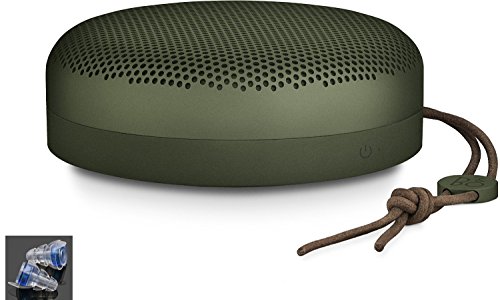 0643380947468 - B&O PLAY A1 PORTABLE WIRELESS BLUETOOTH SPEAKER (MOSS GREEN) WITH FREE ONE PAIR ROOTH C&P CONCERT/PARTY EARPLUGS