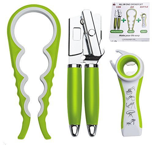 0643485742432 - LA&V CAN OPENER SMOOTH EDGE - JAR OPENER 4 IN 1 - 5 IN 1 MULTI KITCHEN TOOL - SET OF BESTSELLER 3 MANUAL OPENERS IN GIFT BOX - HIGH QUALITY PROFESSIONAL HEAVY DUTY DISHWASHER SAFE