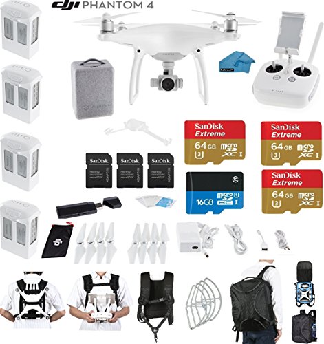 0643989109991 - DJI PHANTOM 4 QUADCOPTER DRONE WITH 4K VIDEO EVERYTHING YOU NEED KIT + 4 TOTAL D