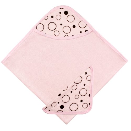 0064408021210 - HOODED TOWEL AND WASHCLOTH PINK BUBBLES