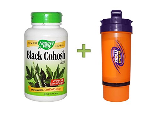 0644222278962 - NATURE'S WAY, BLACK COHOSH ROOT, 540 MG, 180 CAPSULES PLUS NOW FOODS, 3 IN 1 SPORTS SHAKER BOTTLE, 25 OZ
