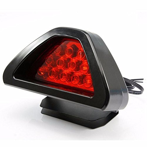 0644735882434 - START UNIVERSAL F1 STYLE RED REAR TAIL THIRD BRAKE STOP SAFETY LAMP 12 LED LIGHT CAR