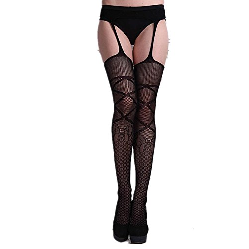 0644735891054 - SEXY LINGERIE ,START SEXY HOLLOW TRANSPARENT NET BOW THIGH STOCKING PANTYHOSE