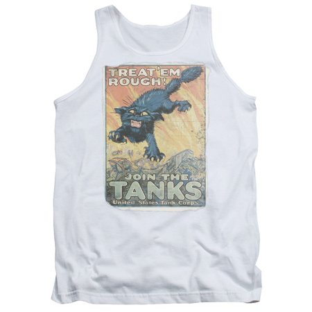 0644761564113 - UNITED STATES ARMY ARMED FORCES TREAT ’EM ROUGH TANK CORPS ADULT TANK TOP SHIRT