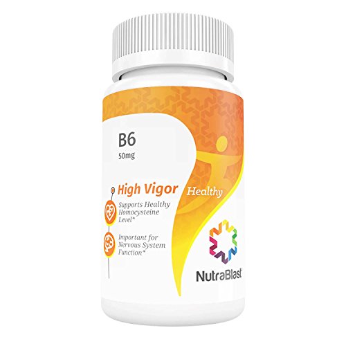 0644766065547 - NUTRABLAST VITAMIN B6 50MG PYRIDOXINE HCI - SUPPORTS BLOOD VESSELS, MOOD, BRAIN FUNCTION, CARDIOVASCULAR HEALTH, AND HOMOCYSTEINE LEVELS - MADE IN USA (100 COATED TABLETS)