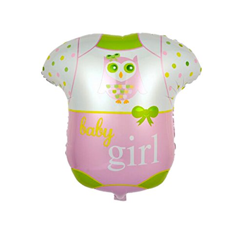 0645038582526 - GIRL SHIRT FOIL BALLOON FOR BABY SHOWER CRAFTS PARTY TOYS DECORATION GLOBOS PINK