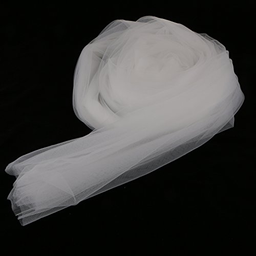 0645038583615 - NEW ARRIVAL FASHION CHIC STRENGTHENED SOFT NETWORK STRETCH MESH CLOTH TUTU TOY TULLE FABRIC DIY CRAFTS - WHITE, 3*1.5