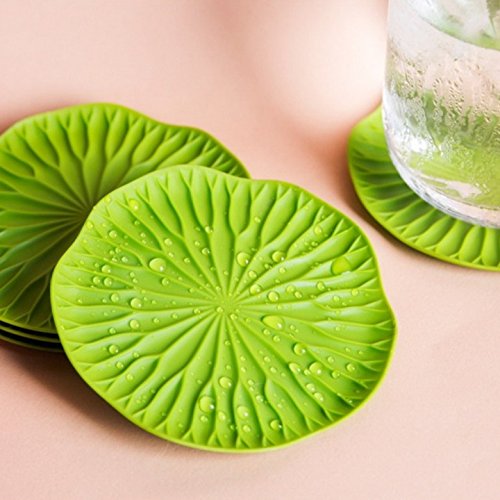 0645038958611 - DESIGNER COASTERS BAI BUA BY QUALY DESIGN STUDIO. SET OF 2 GREEN COLOR FUNKY COASTERS. COASTERS FOR GLASSES - GREAT HOUSEWARMING GIFT. UNIQUE HOME DECOR DESIGNER ACCESSORY. GREAT WINE GLASS COASTERS.