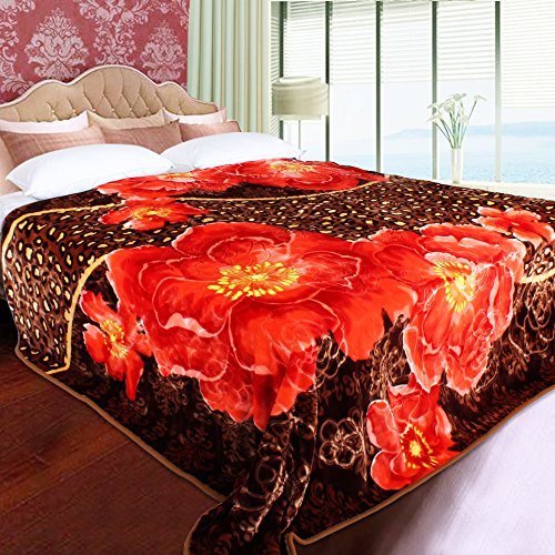 0645195689090 - JML HEAVY KOREAN STYLE MINK BLANKET - THICK ONE PLY BED BLANKET FOR WINTER WARMTH (KING, BROWN)