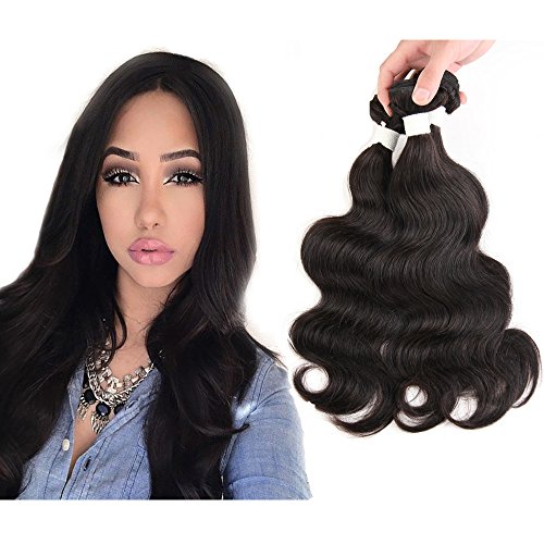0645195817196 - 3 BUNDLES BRAZLIAN REAL HUMAN HAIR BODY WAVE EXTENSION 26 INCHES,#1B NATURE BLACK NO SHEDDING TANGLE FREE