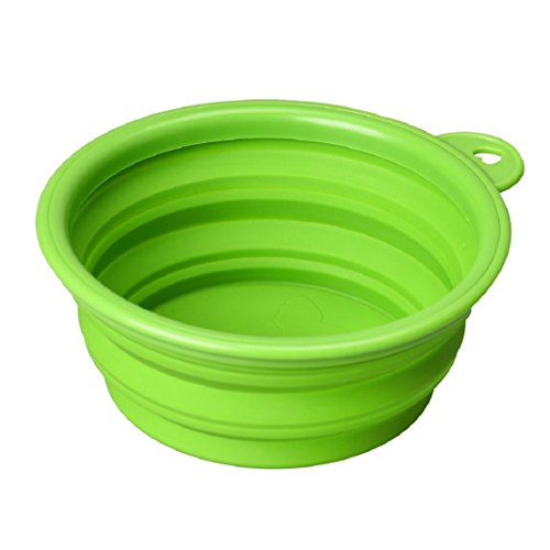 0645360160096 - GENERIC PET FEEDING BOWL,CUTE COLORFUL DOG CAT PET SILICONE COLLAPSIBLE TRAVEL BOWL WATER DISH FEEDER (D)