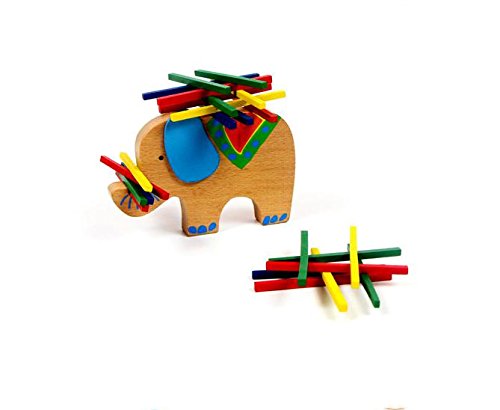 6453879899727 - ZWC EARLY LEARNING WOODEN TOYS EXERCISE ABILITY ELEPHANT CAMEL STACKED LAYERS OF BUILDING BLOCKS
