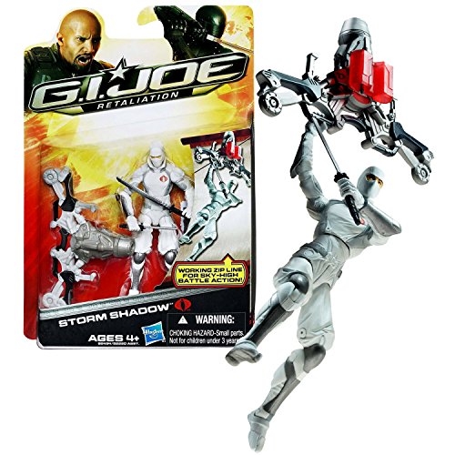 0645416589444 - HASBRO YEAR 2011 G.I. JOE MOVIE SERIES RETALIATION 4 INCH TALL ACTION FIGURE - STORM SHADOW WITH 5 FEET STRING ZIP LINE WITH MISSILE LAUNCHER, KATANA BLADE AND TANTO