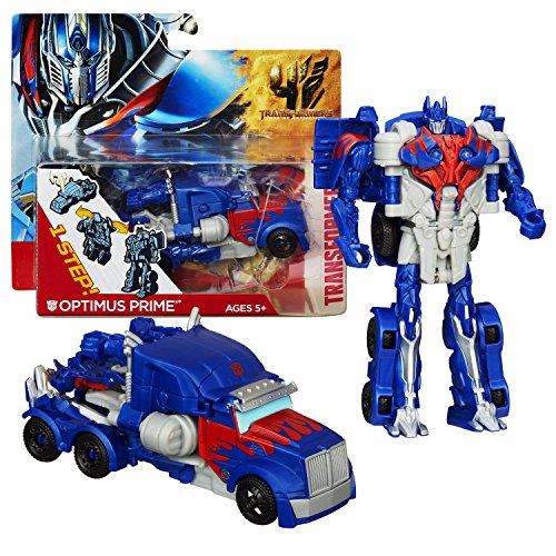 0645416655101 - HASBRO YEAR 2013 TRANSFORMERS MOVIE SERIES 4 AGE OF EXTINCTION ONE STEP CHANGER 5 INCH TALL ROBOT ACTION FIGURE - AUTOBOT OPTIMUS PRIME (VEHICLE MODE: RIG TRUCK)