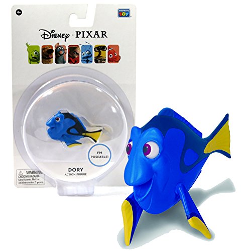 0645416779241 - THINKWAY TOYS DISNEY PIXAR FINDING NEMO MOVIE SERIES 3 INCH LONG POSEABLE ACTION FIGURE - BLUE TANG SURGEONFISH DORY