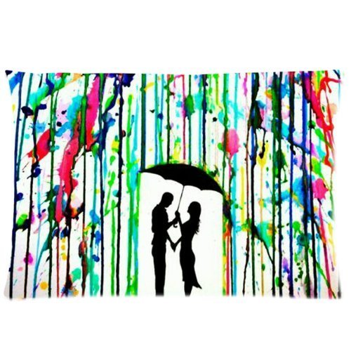 6456465217196 - CUSTOM DRIPPING COLORS CRAYON ART PATTERN ZIPPERED PILLOW CASE ,20X30 INCHES(TWO SIDES) PILLOW CASE