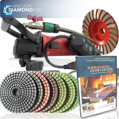 0645710881381 - SECCO CCGRINPOLSET 5-INCH VARIABLE SPEED CONCRETE WET POLISHING AND GRINDING KIT, INCLUDES FU-TUNG DIY DVD