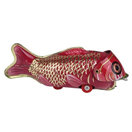 0645871842788 - VINTAGE IRON SHEET WIND-UP BIG FISH EATING SMALL FISH COLLECTABLE TIN TOY
