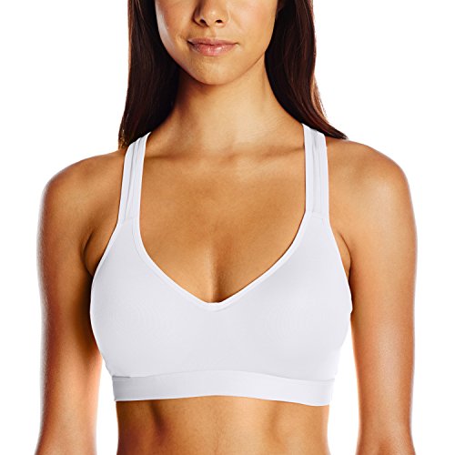 0646007156656 - FRUIT OF THE LOOM WOMEN'S FRESH YOGA PUSH UP SPORTS BRA, WHITE WITH LACE, 38