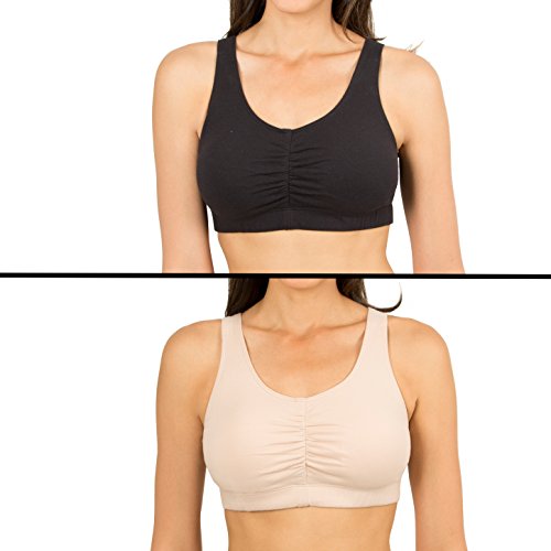 0646007193187 - FRUIT OF THE LOOM WOMEN'S SPORT BRA WITH COOKIES , SAND/BLACK, 44(PACK OF 2)