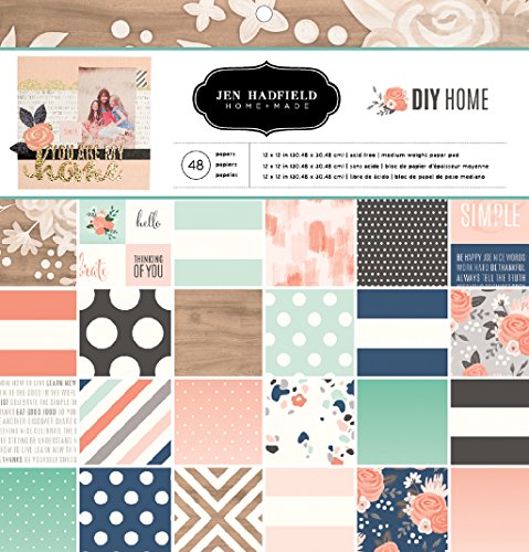 0646247329360 - AMERICAN CRAFTS JEN HADFIELD DIY HOME 48 SHEET PATTERNED PAPER PAD, 12 BY 12