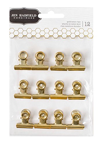 0646247329520 - AMERICAN CRAFTS 12 PIECE JEN HADFIELD DIY HOME GOLD CLIPS