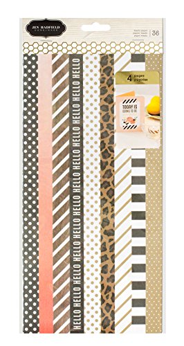 0646247329582 - AMERICAN CRAFTS 4 SHEETS JEN HADFIELD DIY HOME FOIL WASHI TAPE, GOLD