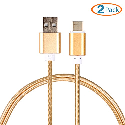 0646341986506 - TYPE C CABLE NYLON BRAIDED, HTTX USB 2.0 CABLE WITH ALUMINUM CONNECTOR FOR MACBOOK 12 INCH, CHROMEBOOK PIXEL,NEXUS 5X, NOKIA TABLET, ASUS ZEN AIO AND DEVICES WITH USB TYPE C -5 FT GOLD