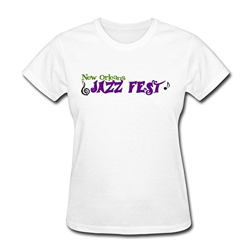 6463464198241 - NEW ORLEANS JAZZ AND HERITAGE FEST T SHIRT FOR WOMEN WHITE L