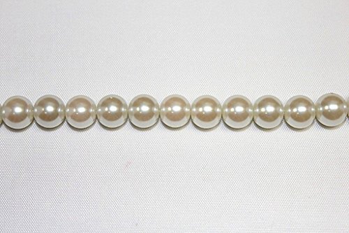0646412645059 - 10 MM - GLASS * HIGH QUALITY * PEARL BEADS * 120 BEADS PER PACK - EIGHT COLORS AVAILABLE (GRPL-10MM-S02 (KISKA WHITE))