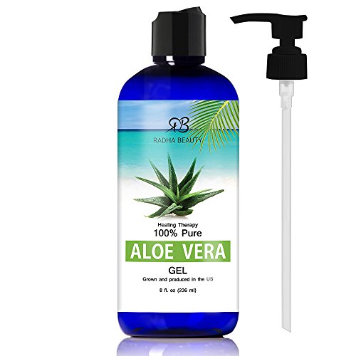 0646437182300 - ALOE VERA GEL FOR FACE, BODY & HAIR - 100% PURE & NATURAL, CERTIFIED ORGANIC AND COLD PRESSED - GREAT FOR SUNBURNS, DRY AND DAMAGED SKIN, ACNE & RAZOR BUMPS 8 OZ