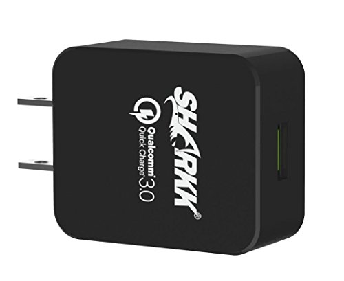 0646437505079 - SHARKK CHARGER QUALCOMM QUICK CHARGE 3.0 USB CHARGER 18W HIGH SPEED RAPID CHARGER ULTRA PORTABLE TRAVEL WALL PLUG CHARGER WITH ADAPTIVE CHARGING TECHNOLOGY
