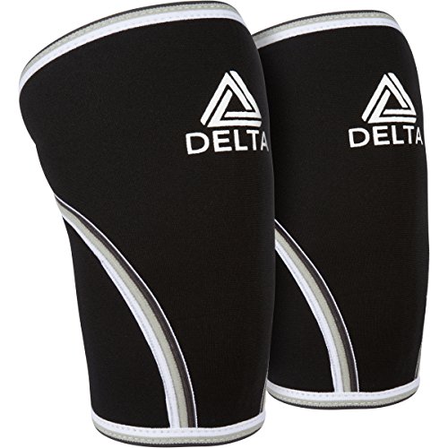 0646437590419 - KNEE SLEEVES (PAIR) - BEST COMPRESSION & SUPPORT FOR CROSSFIT, WEIGHTLIFTING, & POWERLIFTING BY DELTA STRENGTH. 7MM NEOPRENE SLEEVES PERFECT FOR MEN & WOMEN - 1 YEAR WARRANTY (MEDIUM)