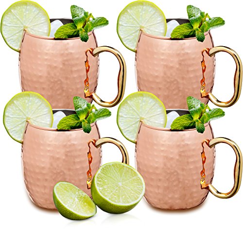 0646437677370 - ESTILO HANDCRAFTED SOLID HAMMERED COPPER MOSCOW MULE MUGS, 20-OUNCE - SET OF 4