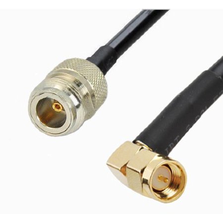 0646444227209 - TIMES MICROWAVE UC-5FHC-9DB9 N FEMALE TO SMA MALE RIGHT ANGLE PIGTAIL LMR-200 DOUBLE SHIELDED COAXIAL CABLE, 6-INCH