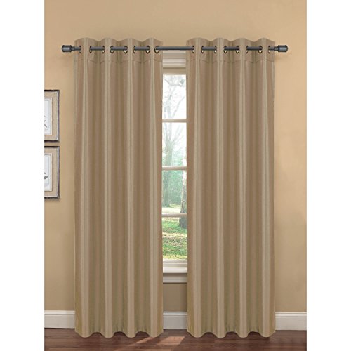 0646760043057 - BELLA LUNA BECCA FAUX SILK ROOM DARKENING FOAM-BACKED EXTRA WIDE GROMMET CURTAIN PANEL 54 BY 84-INCH,TAUPE