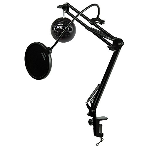 0646791379521 - BLUE MICROPHONES SNOWBALL ICE BLACK MICROPHONE WITH KNOX STUDIO BOOM ARM & POP FILTER
