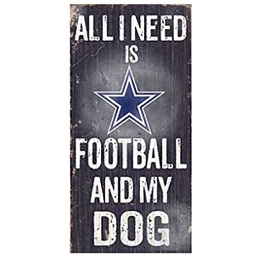 0646791478798 - OFFICIAL NATIONAL FOOTBALL LEAGUE FAN SHOP AUTHENTIC NFL WOODEN SIGNS (DALLAS COWBOYS - FOOTBALL AND DOG)