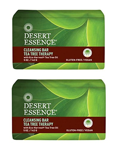 0646816990052 - DESERT ESSENCE CLEANSING BAR TEA TREE THERAPY WITH ECO-HARVEST TEA TREE OIL, 5 OZ (142 G) (PACK OF 2)
