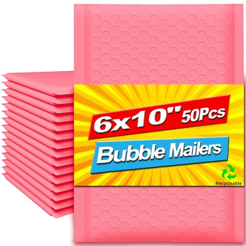 6469379126553 - AXIDOU BUBBLE MAILERS 6X10 INCH 50 PACK, WATERPROOF AND TEAR-RESISTANT PADDED ENVELOPES, THICK POLY BUBBLE ENVELOPES, SUITABLE FOR SMALL BUSINESSES, SHIPPING, MAILING, PACKAGING