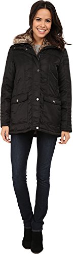 0647080444579 - KENNETH COLE NEW YORK - ZIP FRONT JACKET WITH REMOVABLE FAUX FUR (BLACK) WOMEN'S