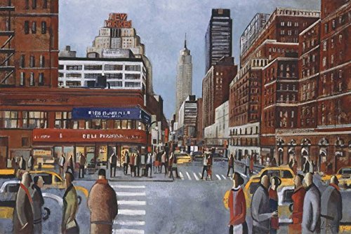0647191199054 - TANGLETOWN FINE ART NEW YORK AVENUE BY DIDIER LOURENCO POSTER FRAME - 20 X 29 X 1.5 IN.